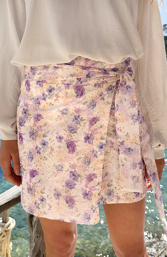 Wrap Skirt Savannah Print Lila
