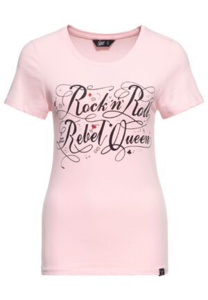 Queen Kerosin Rock 'N' Roll Rebel Queen T-Shirt Pink-XL | 17% korting