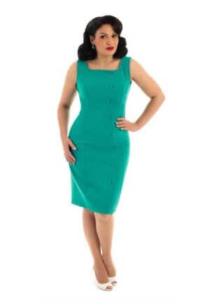 Heart and Roses Diana Wiggle Dress Green-XXL