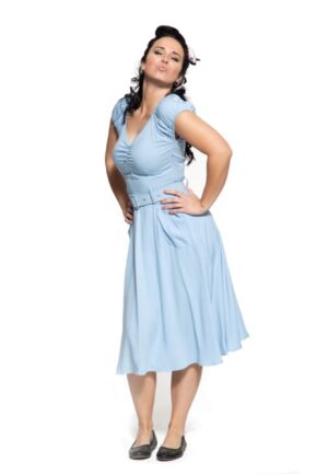 Queen Kerosin Swing Dress Mid Blue-M