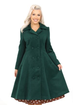 Heart & Roses Forest Swing Coat Green-S