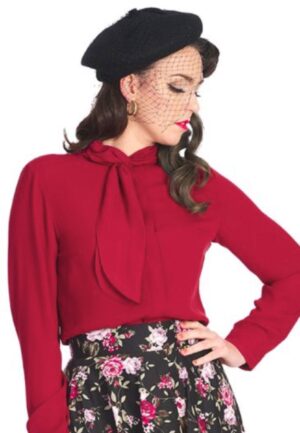 Banned Grace Blouse Burgundy -S