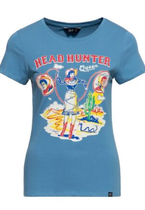 Moederdag cadeau - Queen Kerosin Head Hunter T Shirt Sky Blue-XS