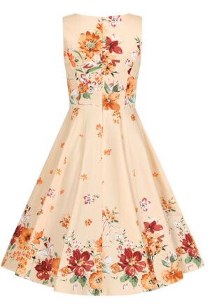 Hearts & Roses Jade Floral Swing Dress Orange -2XL