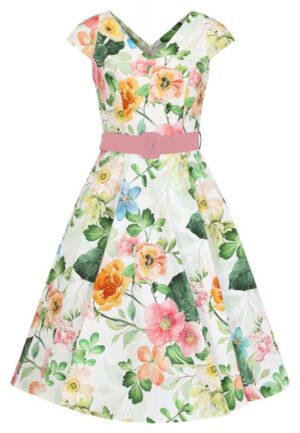 Heart and Roses Lottie Floral Swing Dress White -M