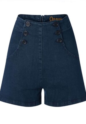 Queen Kerosin Marlyn 1950s Shorts Dark Blue -33