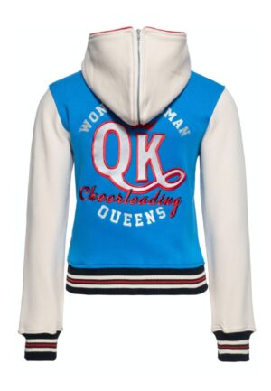Queen Kersoin QK Cheerleader College Sweat Jacket Hoodie Blue-XXXL