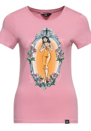 Queen Kerosin Holy Aperoli T-Shirt Rose-3XL