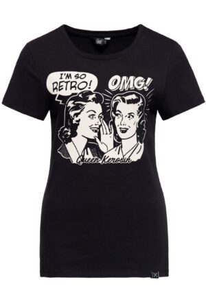 Queen Kerosin I Am So Retro T-Shirt Black-M