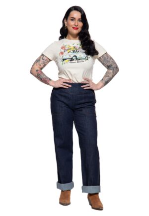 Queen Kerosin Marlene Denim Pants Josie Blue-34 - 32