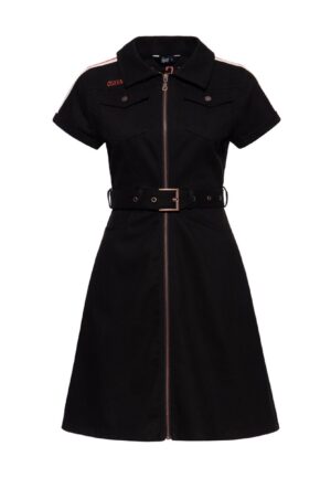 Queen Kerosin A-Line Denim Dress Racing Queen Black-3XL