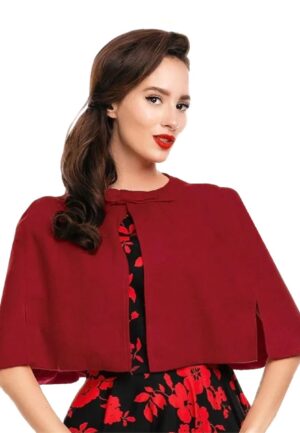 Dolly & Dotty Sabrina Cape Burgundy-XL/2XL