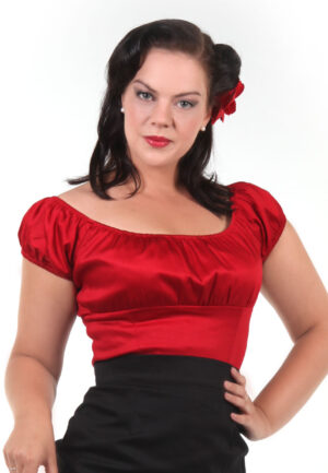 Spanish Peasant Top, Red-XL | 49% korting