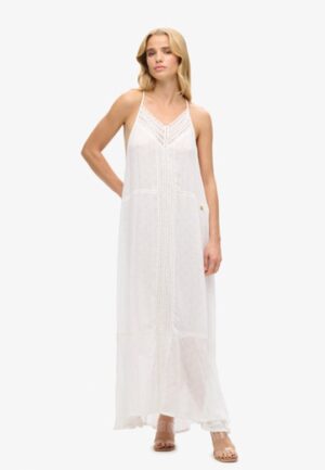 Maxi-jurk met Kanten Rand Wit Grootte: 44