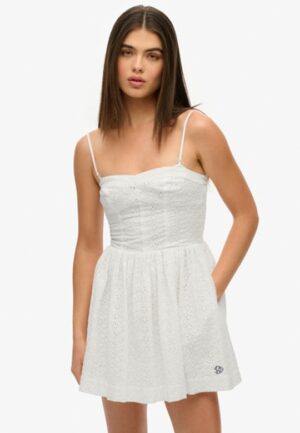 Minicami-jurk met Broderie White Grootte: 38