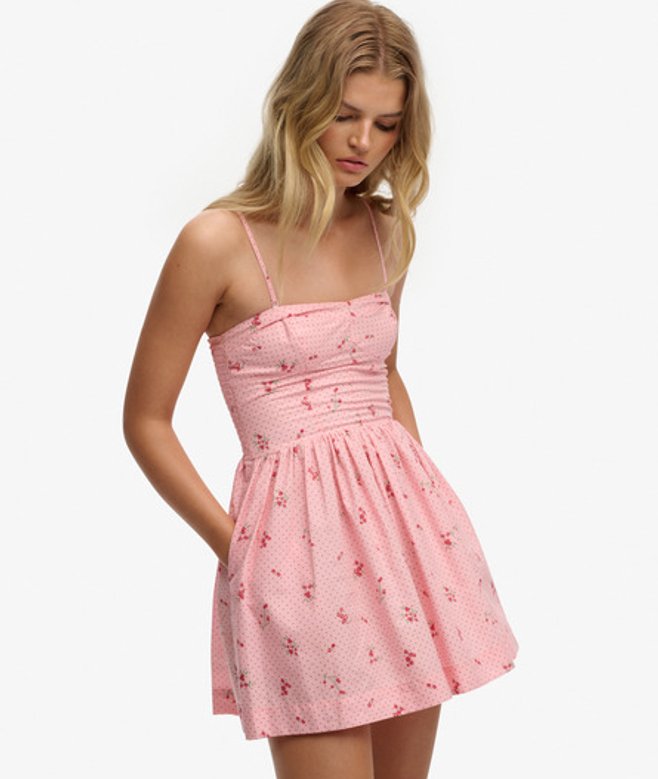 Korset Cami Mini-jurk Pink Grootte: 34