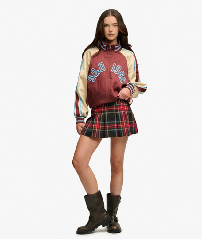 Mini Geplooide Skort Blauw Grootte: 38