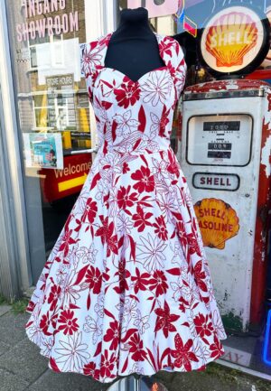 Vivien Of Holloway Halterneck Summer Flower Dress Red-S | 35% korting