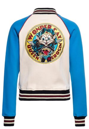 Queen Kerosin Wonder Cat College Jacket Blue Cream-XXL | 22% korting