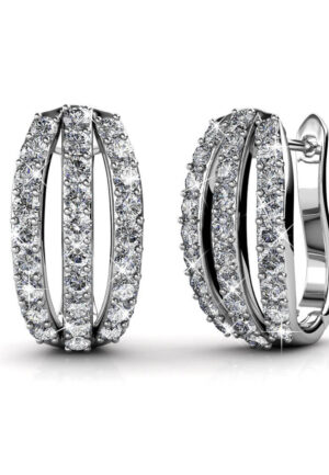 Elegante oorbellen - Zilver en kristal