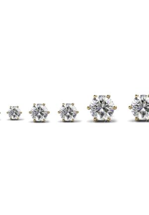 Solitaire oorbellen S, M, L - Goud en kristal