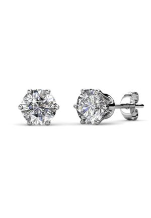 Solitaire S Oorbellen - Zilver en Kristal