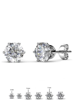 Alternative view of Solitaire S Oorbellen - Zilver en Kristal