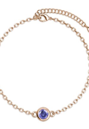 Geboortesteen armbanden - Roségoud en paars