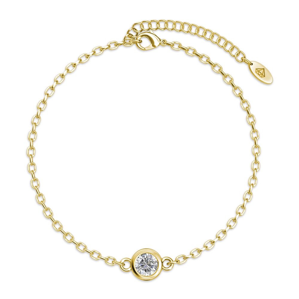Geboortesteen armbanden - Goud, kristal en blauw - Afbeelding 2