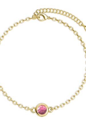Geboortesteen armbanden - Goud en roze