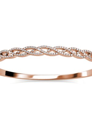 Gevlochten armbanden - Roségoud en kristal