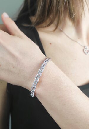 Alternative view of Gevlochten armbanden - Zilver en kristal