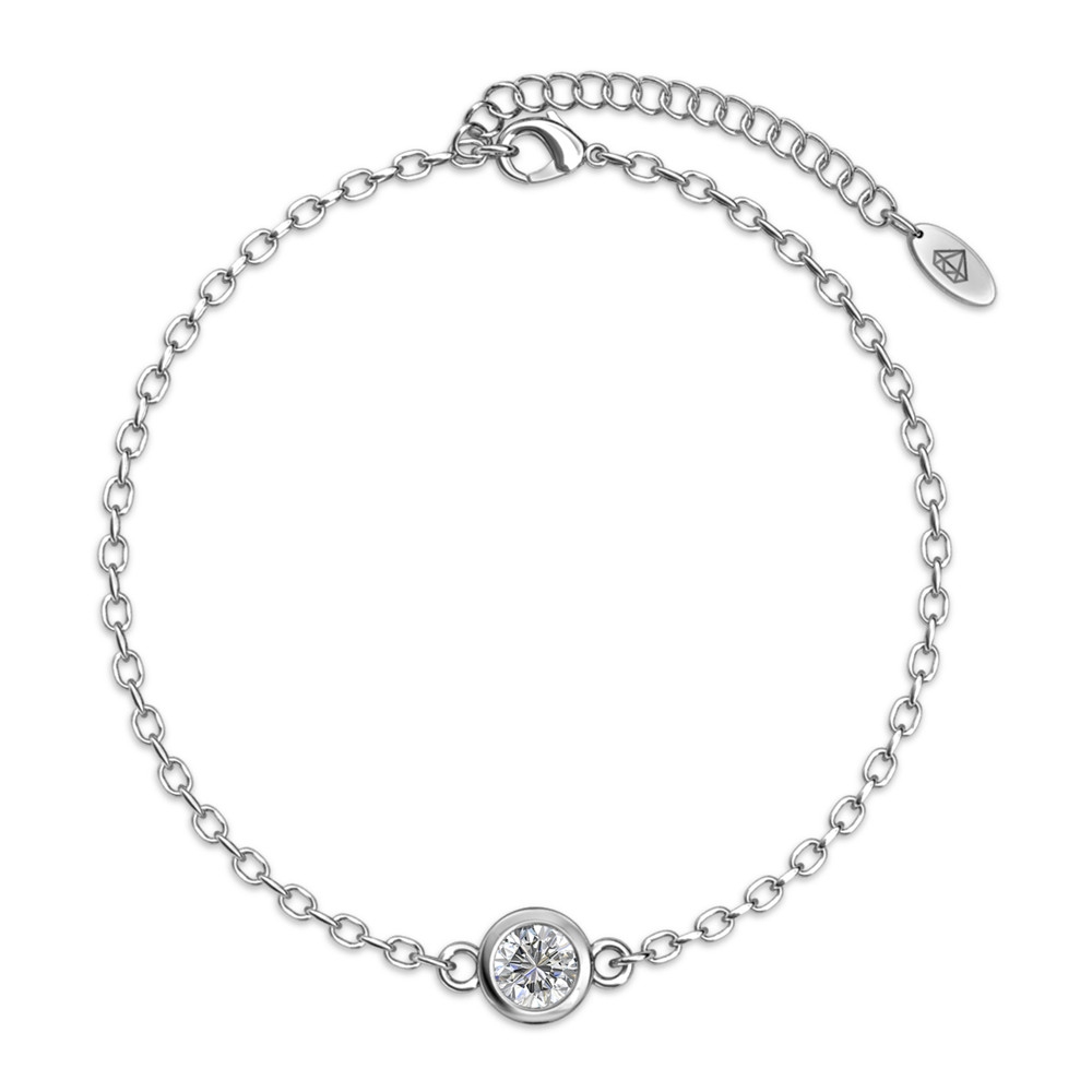 Geboortesteen armbanden - Zilver, kristal en roze - Afbeelding 2
