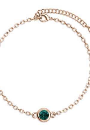 Geboortesteen armbanden - Roségoud en donkergroen