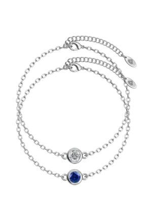 Geboortesteen armbanden - Zilver, kristal en blauw