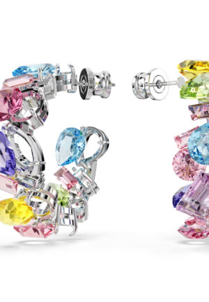 Swarovski 'Gema' Vrouwen Hoepel Oorbellen van Basismetaal - Zilver 5692412