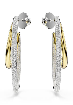 Alternative view of Swarovski 'Hyperbola' Vrouwen Basis Metalen Oorbellen - Zilver/Goud 5702400