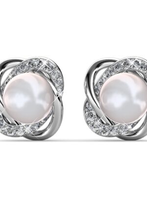 Simply Pearl oorbellen - Zilver en kristal