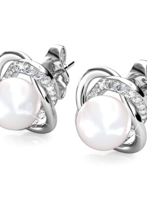 Alternative view of Simply Pearl oorbellen - Zilver en kristal