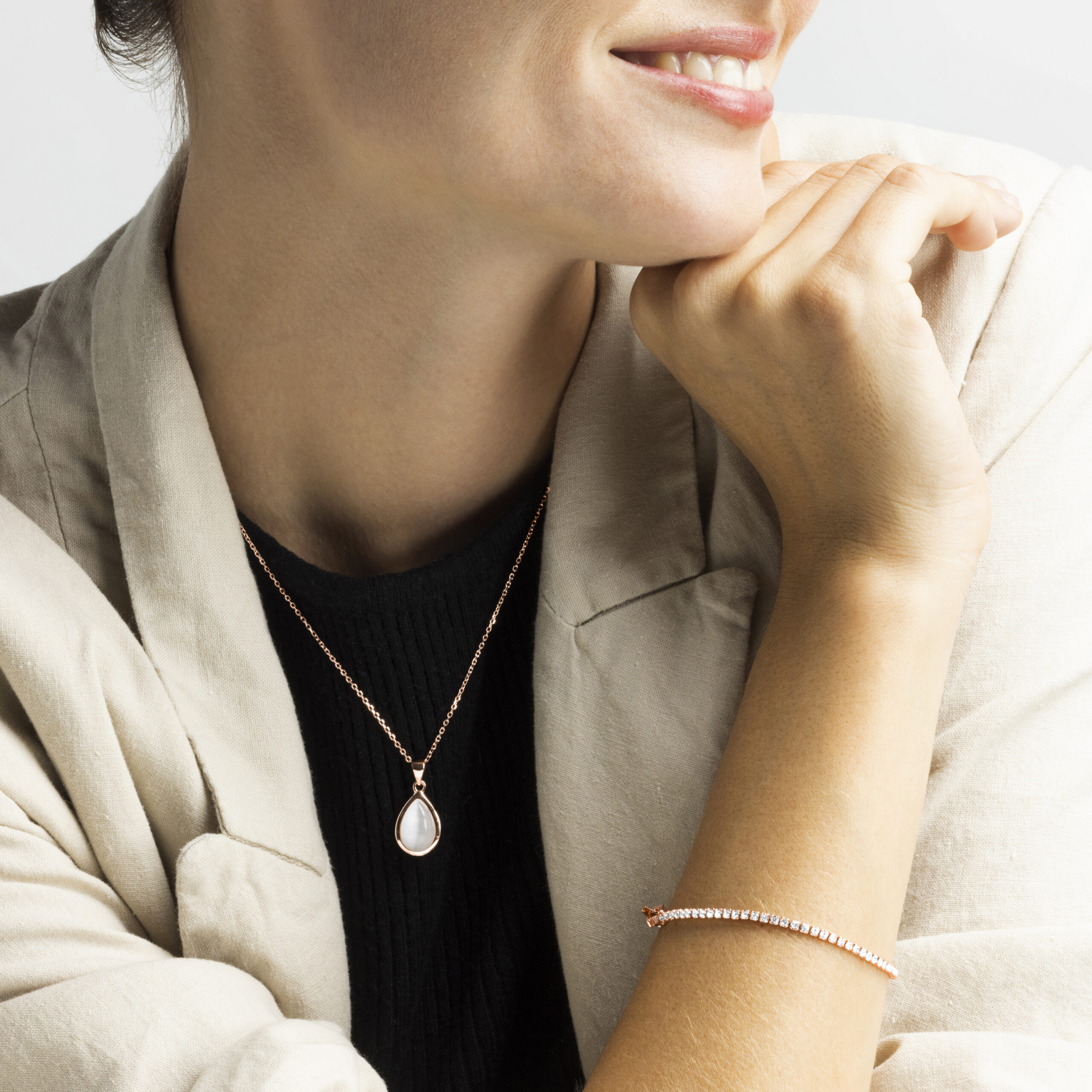 Luxenter Briljant Zirkonia armband afgewerkt in 18K roségoud - Kayla - Afbeelding 2