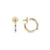 Luxenter Sterling Zilver 925 oorbellen met Multicolour Zirkonia afgewerkt in 18K geel goud - Hinnar