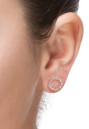 Alternative view of Luxenter Sterling Zilver 925 oorbellen met 18K roségoud vergulde Zirkonia - Thilak