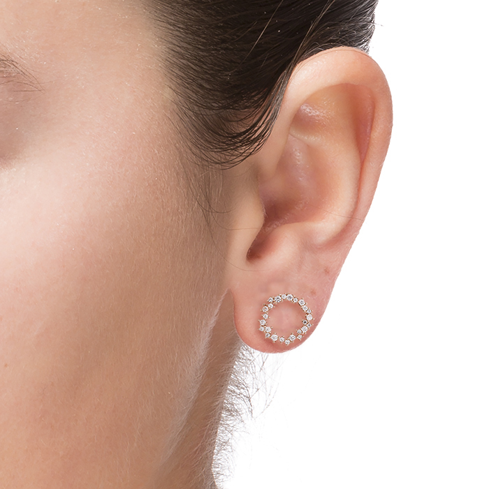 Luxenter Sterling Zilver 925 oorbellen met 18K roségoud vergulde Zirkonia - Thilak - Afbeelding 2
