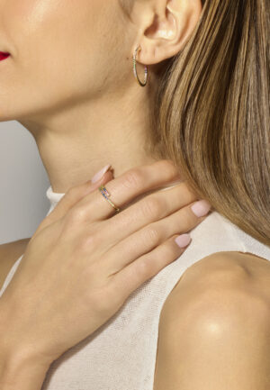 Alternative view of Luxenter Oorbellen met Glimmende Zirkonia 18k goud afwerking - Firmou