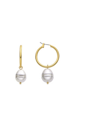 Luxenter oorbellen met 18k goudkleurige witte parel - Nemys