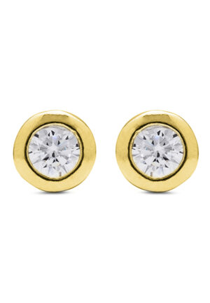 Luxenter Sterling Zilver 925 met Glanzende Zirkonia 18k goud afgewerkt oorbellen - Zaja
