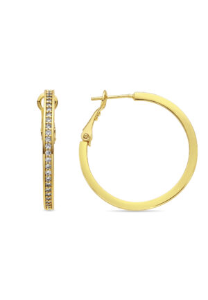 Luxenter oorbellen met 18k goudkleurige brilliant zirkonia - Budix