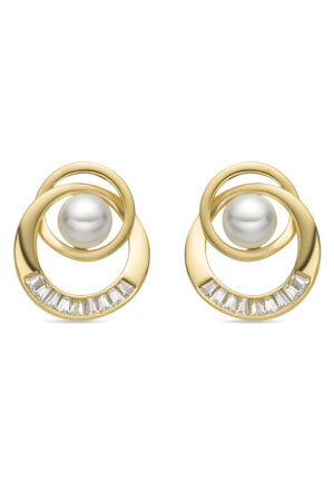 Luxenter Oorbellen met 18k goudfinish witte parel - Lebya