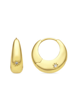 Luxenter Oorbellen met Glimmende Zirkonia 18k goud afwerking - Ricia