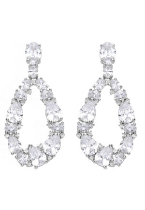 Luxenter 925 Sterling Zilver en Rhodium Plated Briljant Zirkonia Oorbellen - Madne